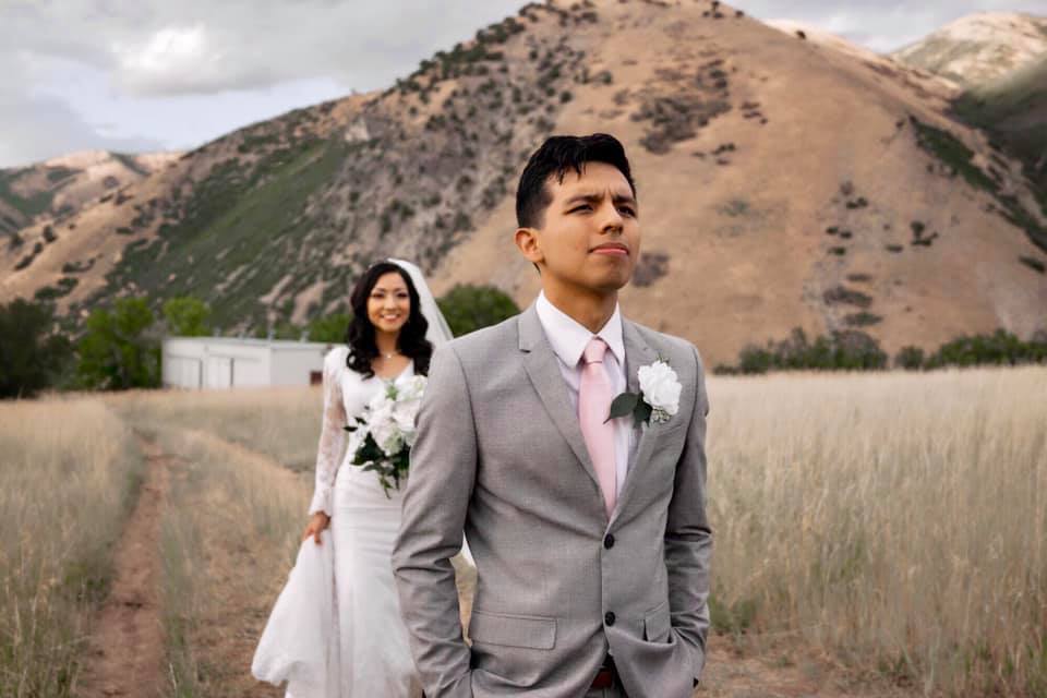Bride and Groom Outdoors